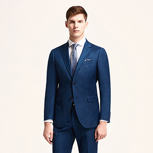 藍(lán)色豎條紋商務(wù)套裝