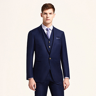 海軍藍(lán)素色商務(wù)三件套