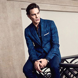 藍色格紋奢華單西