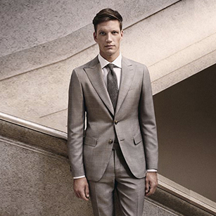 雅致灰格紋奢華經典商務套裝